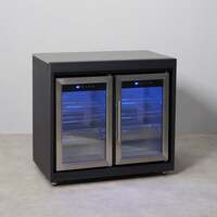 Draco Grills Fusion Outdoor Black Double Fridge Cabinet with Sintered Stone Top 120L, End of February 2025