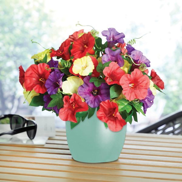 Set of 3 Artificial Vibrant Petunia Picks - H30cm, Pot Not Included