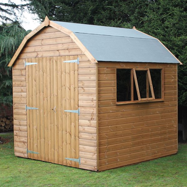 10' x 8' Traditional Shiplap Dutch Barn Heavy Duty Wooden Garden Shed (3.05m x 2.44m)