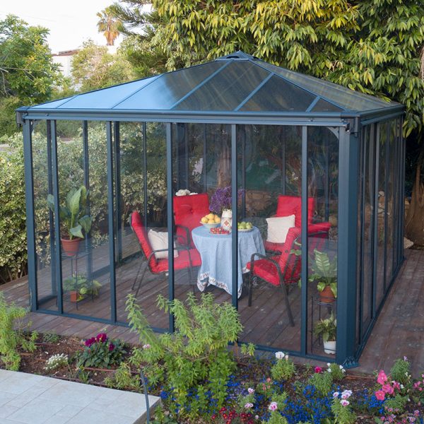 12x12 Palram Canopia Ledro 3600 Enclosed Grey Gazebo