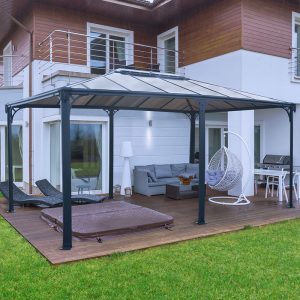 16'x12' (4.8x3.6m) Palram Canopia Martinique 5000 Grey Garden Gazebo