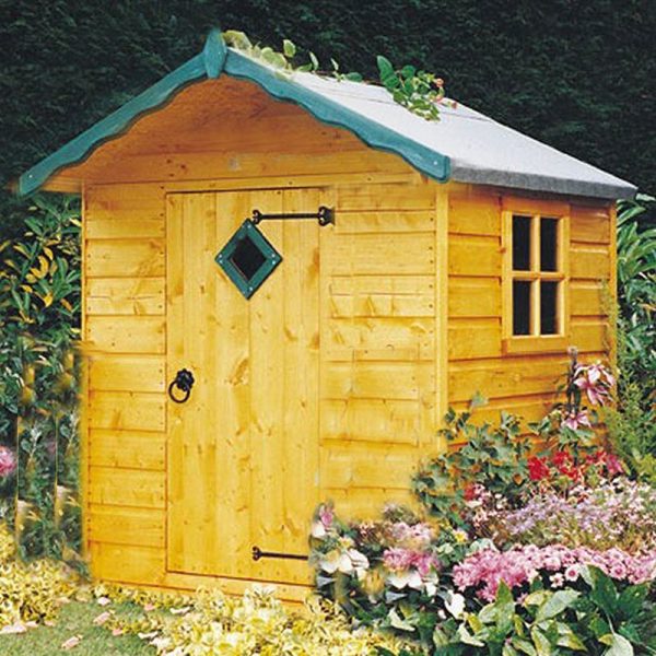 4' x 4' Shire Hide Kids Wooden Playhouse (1.19m x 1.19m)