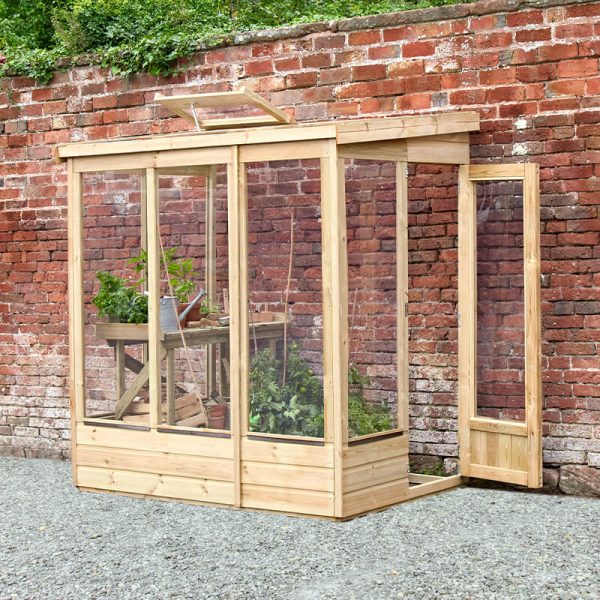 4' x 6' Forest Wallscape Lean To Greenhouse with Open Back (1.28m x 1.93m)