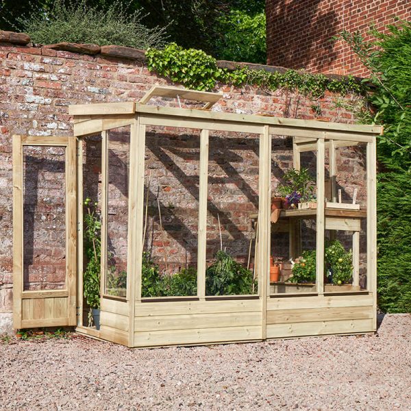 4' x 8' Forest Wallscape Lean To Greenhouse with Open Back (1.28m x 2.52m)