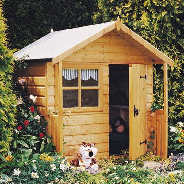 5' x 4' Shire Club Kids Wooden Playhouse (1.42m x 1.48m)