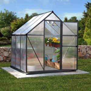 6' x 6' Palram Canopia Mythos Grey Greenhouse (1.85m x 1.86m)