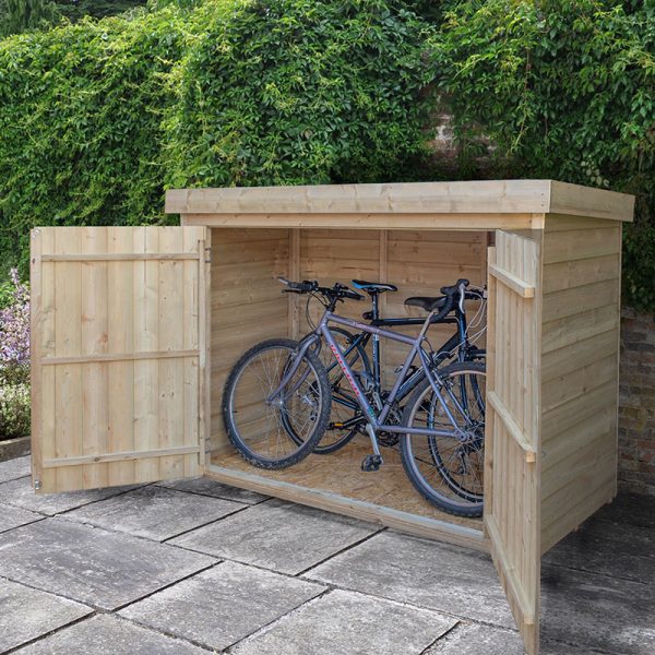 6'5 x 2'10 Forest Large Double Door Pent Wooden Garden Storage - Bike / Mower Outdoor Store (1.9m x 0.86m)