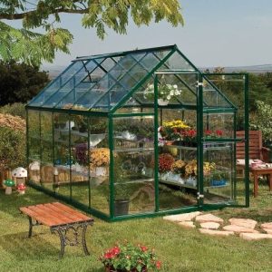 6'x10' Palram Canopia Harmony Walk In Green Polycarbonate Greenhouse