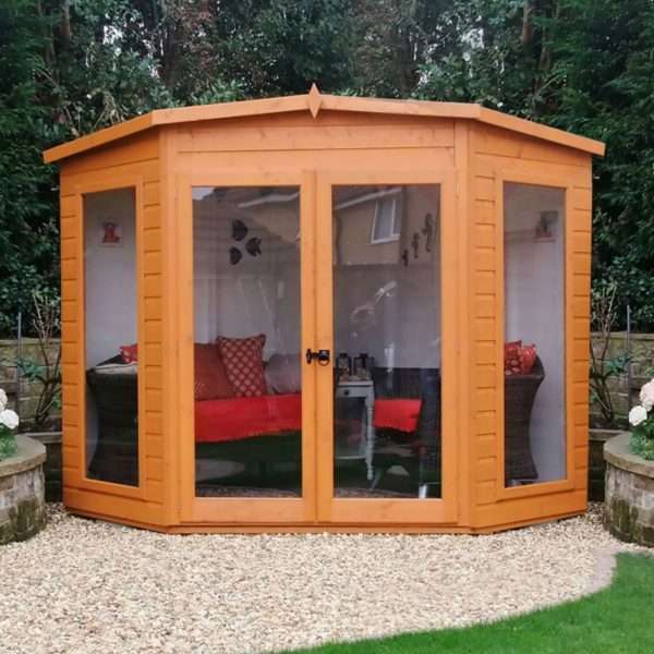 7' x 7' Shire Barclay Corner Wooden Summerhouse (2.2x2.2m)