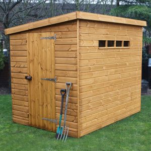 8' x 6' Traditional Shiplap Pent Security Wooden Garden Shed (2.44m x 1.83m)