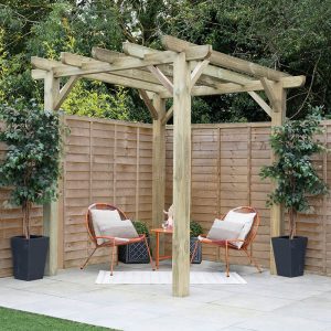 8' x 8' Forest Premium Ultima Wooden Garden Pergola (2.4m x 2.4m)