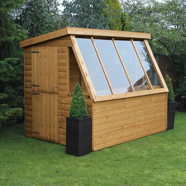 8' x 8' Traditional Shiplap Wooden Potting Garden Shed with 6' Gable (2.44m x 2.44m)