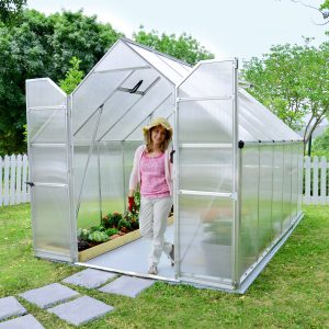 8'x12' Palram Canopia Essence Large Walk In Aluminium Framed Greenhouse (2.4x3.6m)