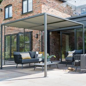 9' x 9' Garden Must Haves Sliding Roof Grey Gazebo (2.8m x 2.8m)