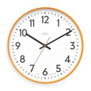 Acctim Hugo Modern Bright 30Cm Wall Clock Tangerine Dream