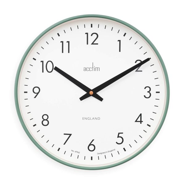 Acctim Riley Retro Wall Clock Sage Green 30Cm