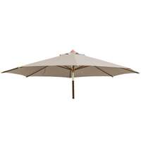 Alexander Rose 3.5m Hardwood Luxury Round Garden Parasol - Taupe