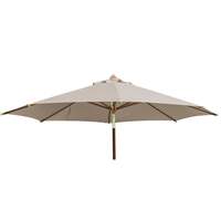 Alexander Rose 3m Hardwood Luxury Round Garden Parasol - Taupe