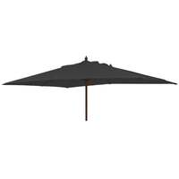 Alexander Rose 3m x 2m Hardwood Rectangular Garden Parasol - Charcoal