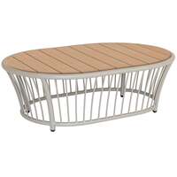 Alexander Rose Cordial Beige Oval Coffee Table with Roble Top