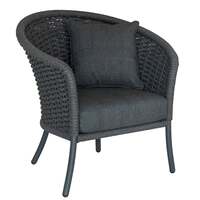 Alexander Rose Cordial Curved Top Lounge Chair - Grey, Charcoal