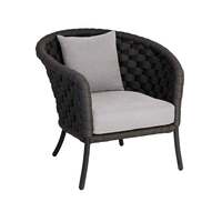 Alexander Rose Cordial Wide Rope Curved Top Lounge Chair - Dark Grey, Niebla