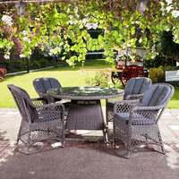 Alexander Rose Monte Carlo 4 Seater Open Weave Armchair Round Set