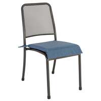 Alexander Rose Portofino 4 Seater Metal Garden Furniture Set with Round Table & Side Chairs, With Blue Cushions