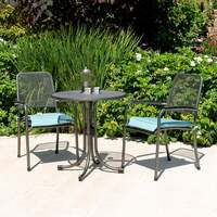 Alexander Rose Portofino Bistro 2 Seater Armchair Round Set, With Jade Cushions