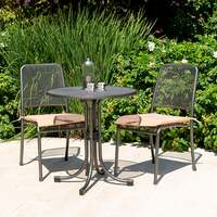 Alexander Rose Portofino Bistro 2 Seater Side Chair Round Set, With Ochre Cushions