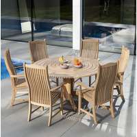 Alexander Rose Roble Bengal Pedestal 6 Seater Round Garden Furniture Set