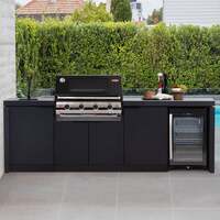 BeefEater 4 Burner 3000E Series Gas Barbecue with Cabinex Kitchen Sink and Fridge