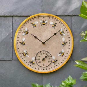 Beez Wall Clock And Thermometer