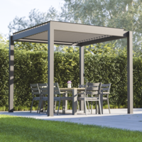 Bracken Outdoors Gemini 3m x 3m Grey Square Aluminium Garden Pergola, Late January 2025