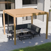 Bracken Outdoors Gemini 3m x 3m Wood Effect Square Aluminium Garden Pergola