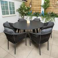 Bracken Outdoors Maldives 6 Seat Round Rope Chair Garden Furniture Dining Set