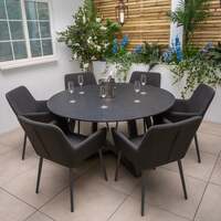 Bracken Outdoors Milano 6 Seat Round Fabric Chair Garden Furniture Dining Set