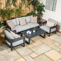 Bracken Outdoors Nevada Anthracite Ripple Aluminium Lounge Sofa Set with Coffee Table