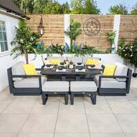 Bracken Outdoors Panama Anthracite Aluminium Lounge Sofa Set with Height Adjustable Table