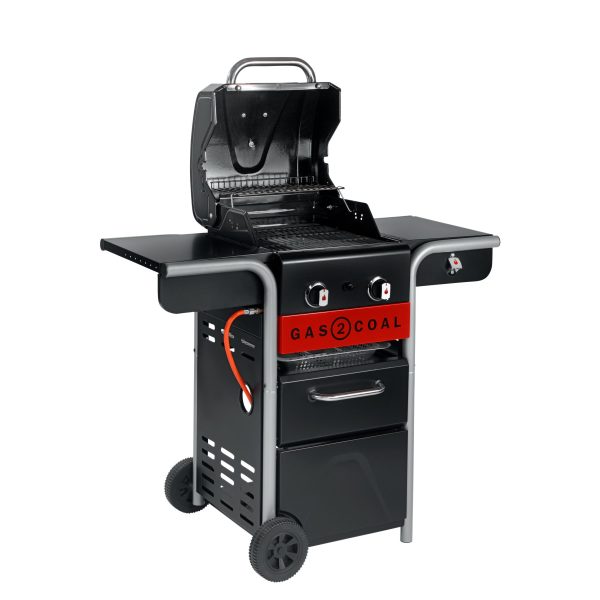 Char-Broil Gas2Coal 210 2.0 Hybrid Grill 2 Burner Gas & Coal Barbecue Grill (Black)