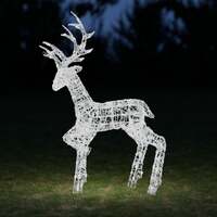 Christmas Reindeer Light - 1.35M Soft Acrylic Light Up Stag with 200 White LEDs