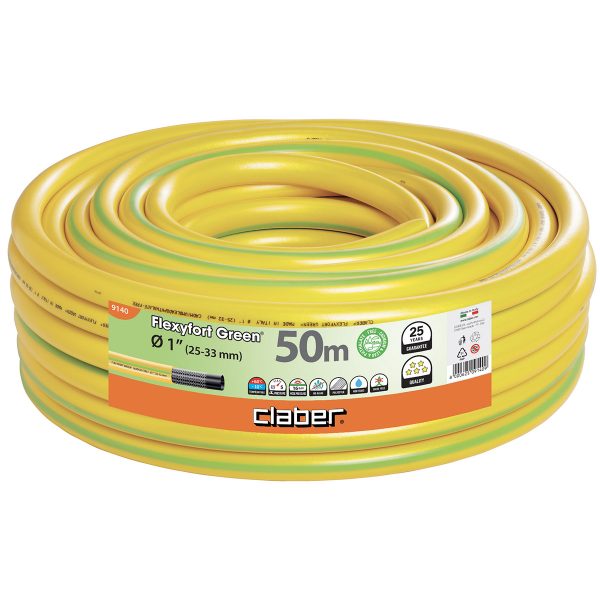 Claber Flexyfort Green Hosepipe 1"- 50 Metres