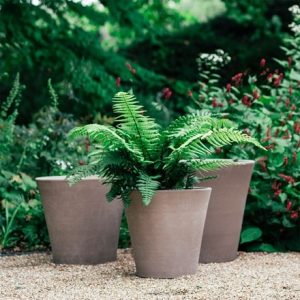 Conical Italian terracotta pot - grey