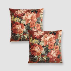 Cushion Cover Terracotta Autumn Bloom Design 2 Pack W43 xL43cm