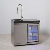 Draco Grills Outdoor Stainless Steel Single Fridge and Sink Cabinet 60L