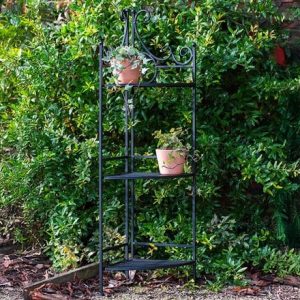 Folding corner etagere pot stand