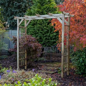 Forest Classic Flat Top Wooden Garden Pergola Arch 6'11 x 2'4