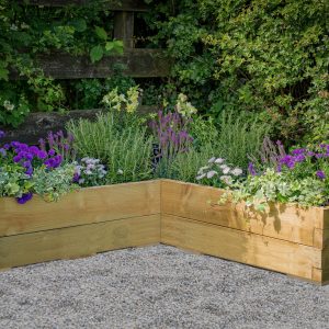 Forest Garden 130 x 130cm Caledonian Corner Raised Bed with Base