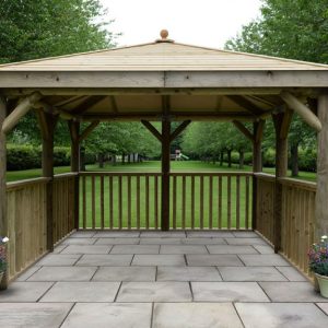 Forest Garden 3.5m Square Wooden Gazebo with Timber Roof (No Base)