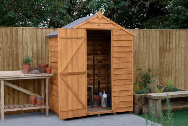 Forest Garden 5x3 Apex Overlap Dipped Wooden Garden Shed (No Window)